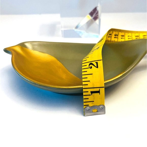 Loved Ones Novelty Cat Dish Bird Shape Green & Gold by Kathy Ireland - Picture 7 of 9